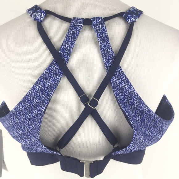 Athleta Aqualuxe Tangier Bikini Top  38 B/C Blue NEW - Picture 4 of 5